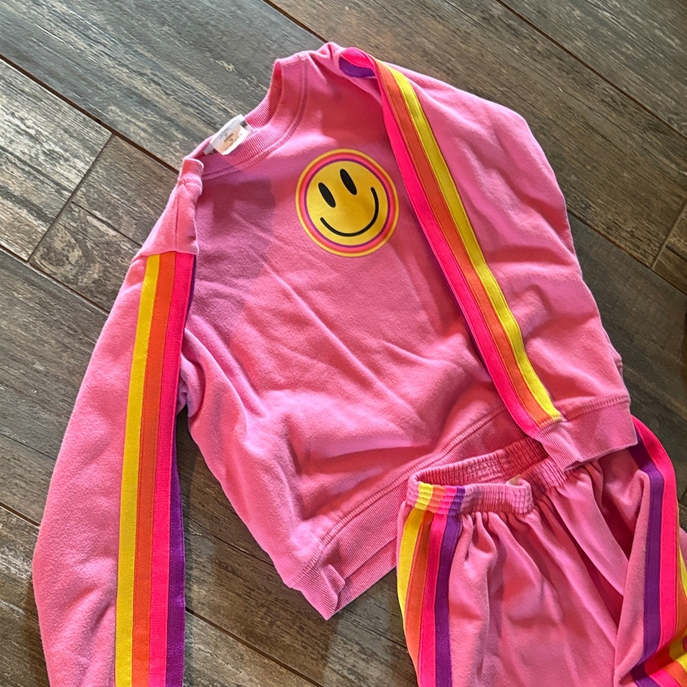 Pink Smiley Face Kids Matching Set